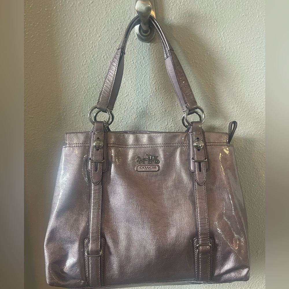 Coach Lilac Purple Patent Leather Shoulder/Tote Bag